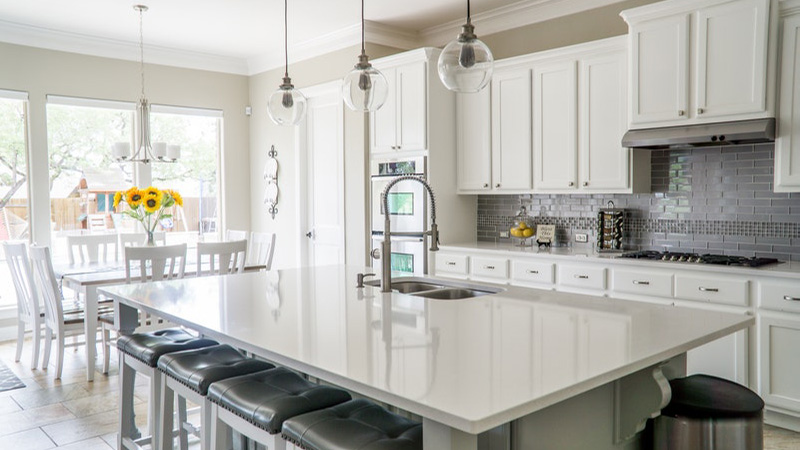 Projects kitchen and dining area